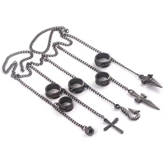 Kurapika Chain Ring Set – Hunter x Hunter Cosplay Finger Armor Jewelry - Picture 5 of 6